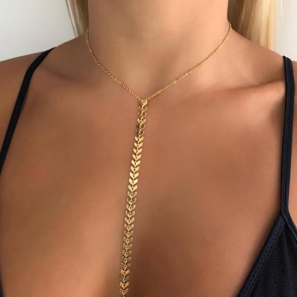 14K Gold Body Chain for Women Summer Beach Rhinestone Layered Belly Waist Jewelr - Picture 4 of 7